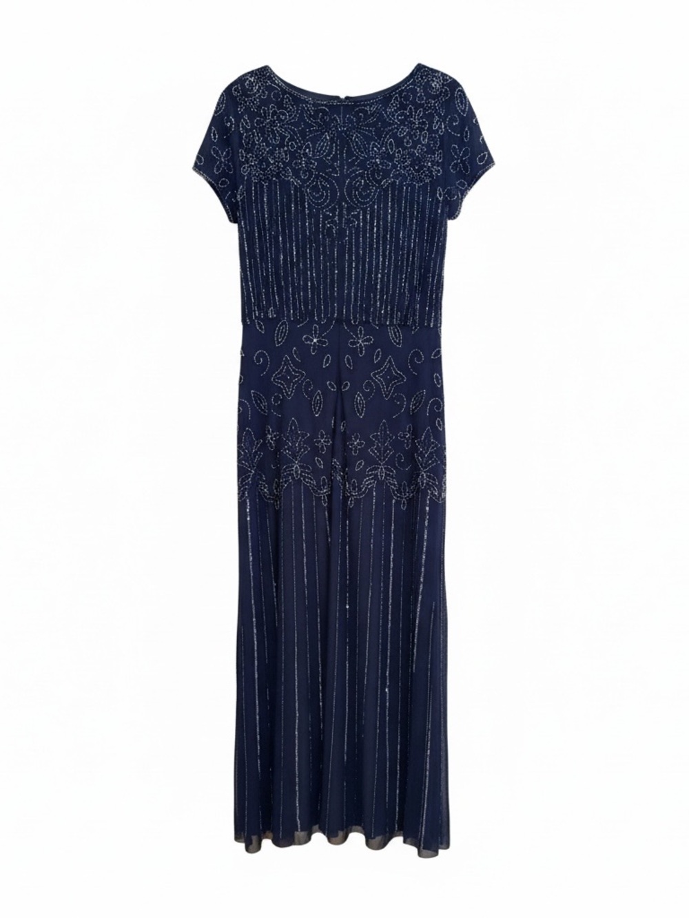 Embellished Navy Blue Evening Dress